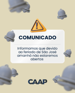 Aviso de Feriado – São José